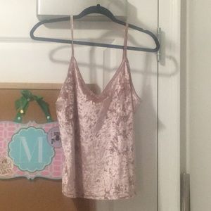 Pink velvet tank